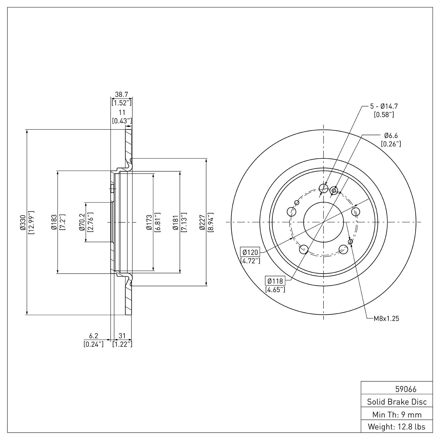 Dynamic Friction Company Disc Brake Rotor 600-59066