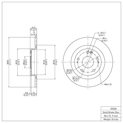 Dynamic Friction Company Disc Brake Rotor 600-59068