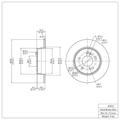 Dynamic Friction Company Disc Brake Rotor 600-63016