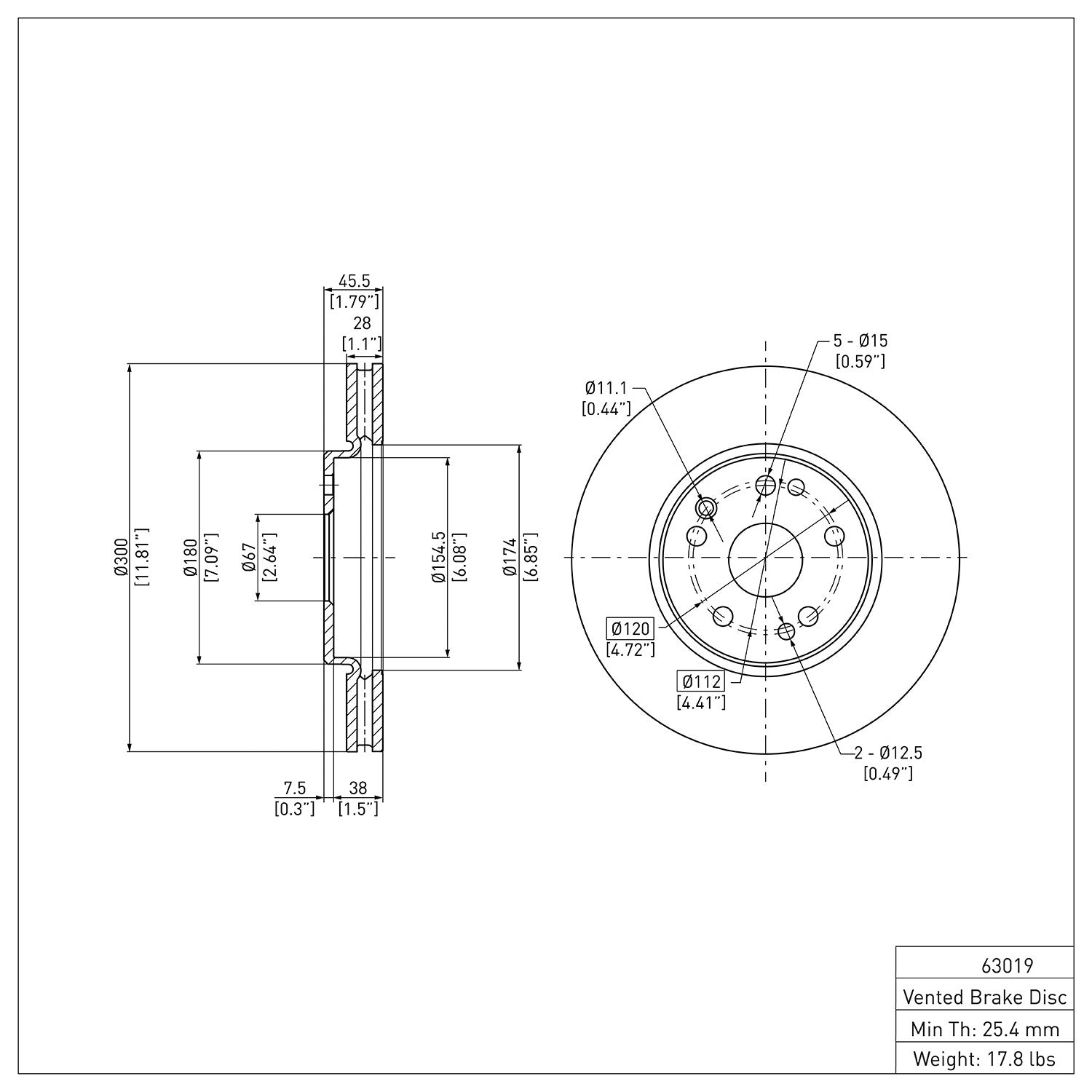 Dynamic Friction Company Disc Brake Rotor 600-63019