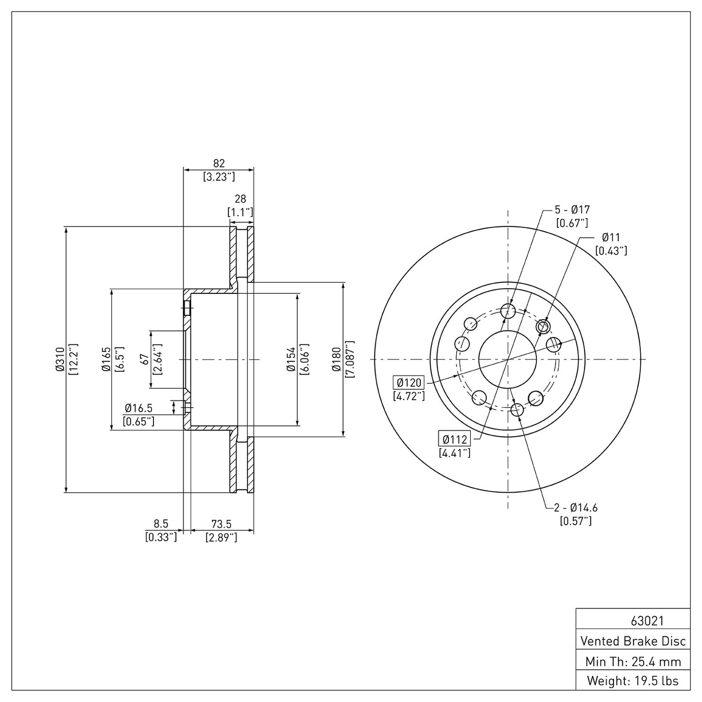 Dynamic Friction Company Disc Brake Rotor 600-63021