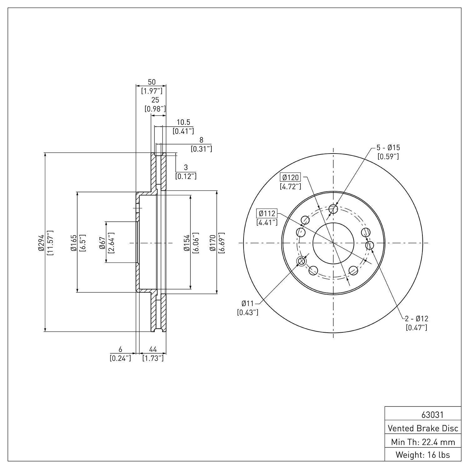 Dynamic Friction Company Disc Brake Rotor 600-63031