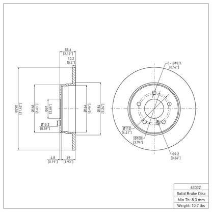 Dynamic Friction Company Disc Brake Rotor 600-63032
