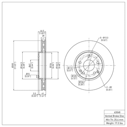 Dynamic Friction Company Disc Brake Rotor 600-63048