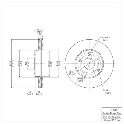 Dynamic Friction Company Disc Brake Rotor 600-63050