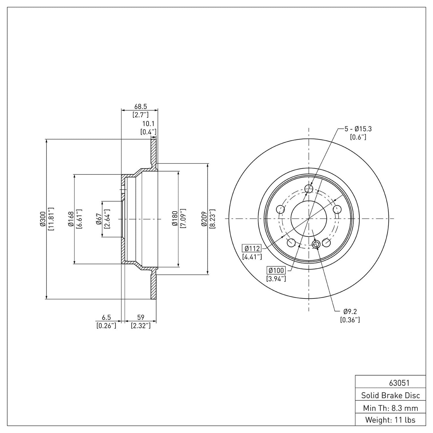 Dynamic Friction Company Disc Brake Rotor 600-63051