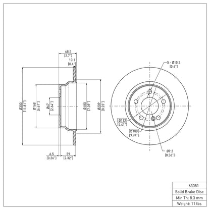 Dynamic Friction Company Disc Brake Rotor 600-63051