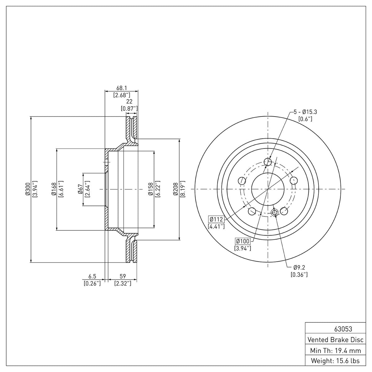 Dynamic Friction Company Disc Brake Rotor 600-63053