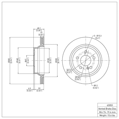 Dynamic Friction Company Disc Brake Rotor 600-63053