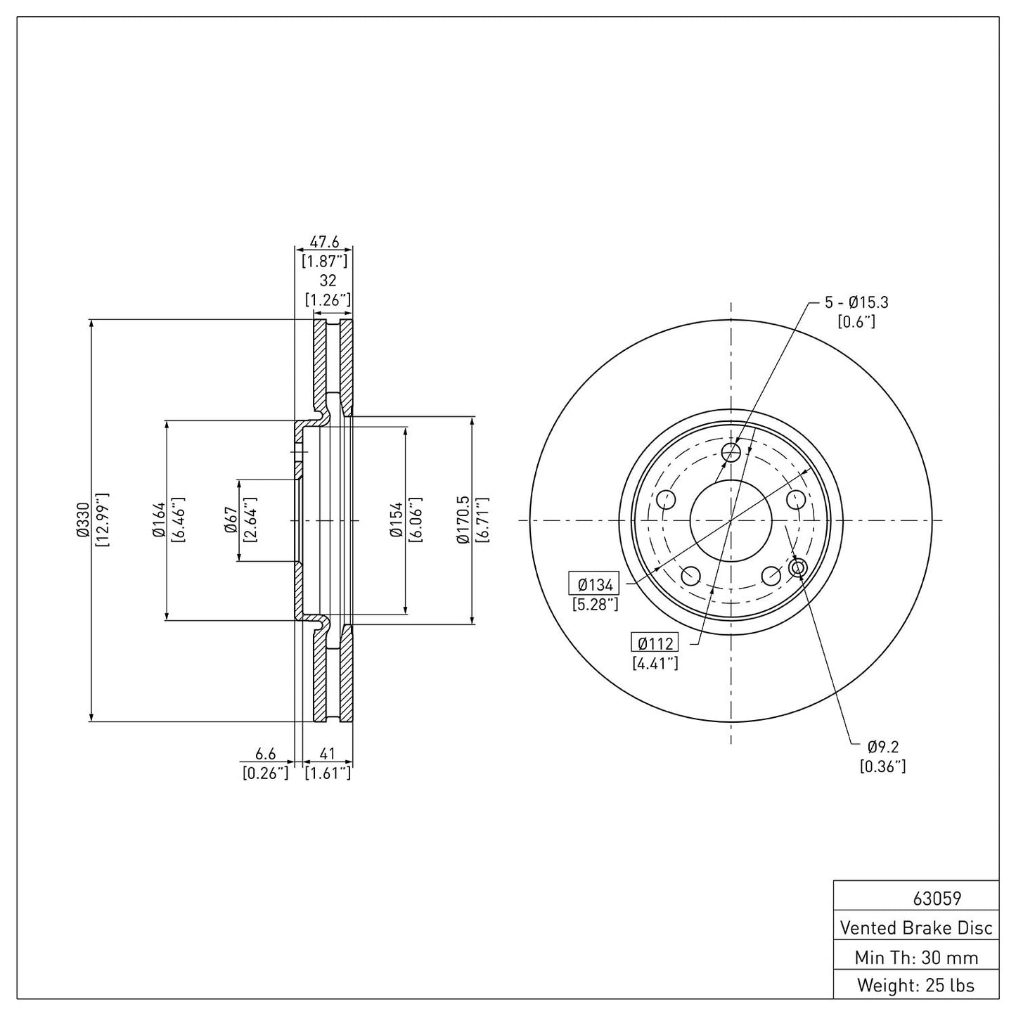 Dynamic Friction Company Disc Brake Rotor 600-63059