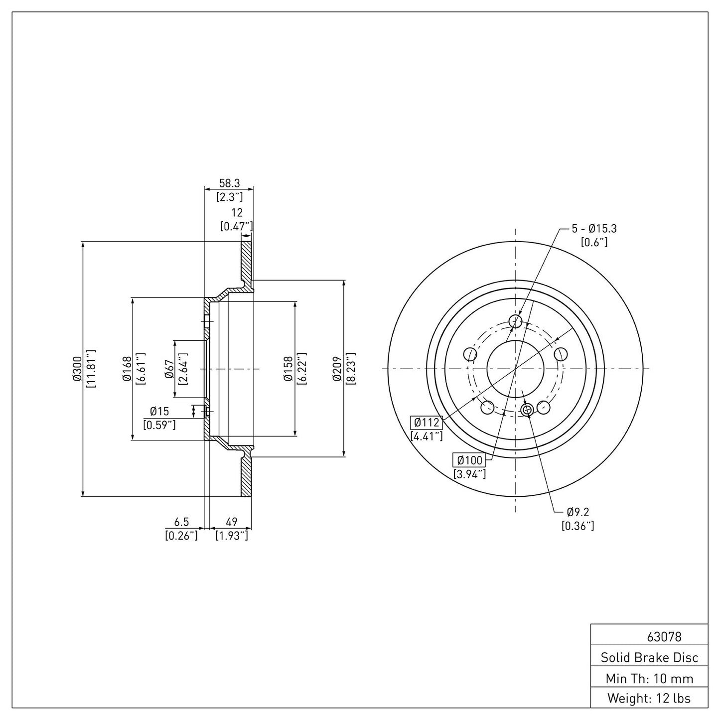 Dynamic Friction Company Disc Brake Rotor 600-63078