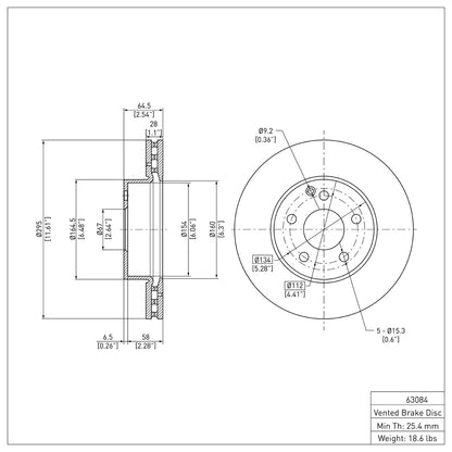 Dynamic Friction Company Disc Brake Rotor 600-63084