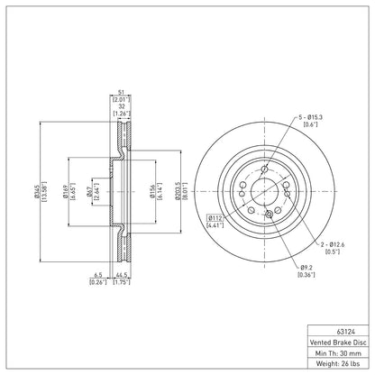 Dynamic Friction Company Disc Brake Rotor 600-63124