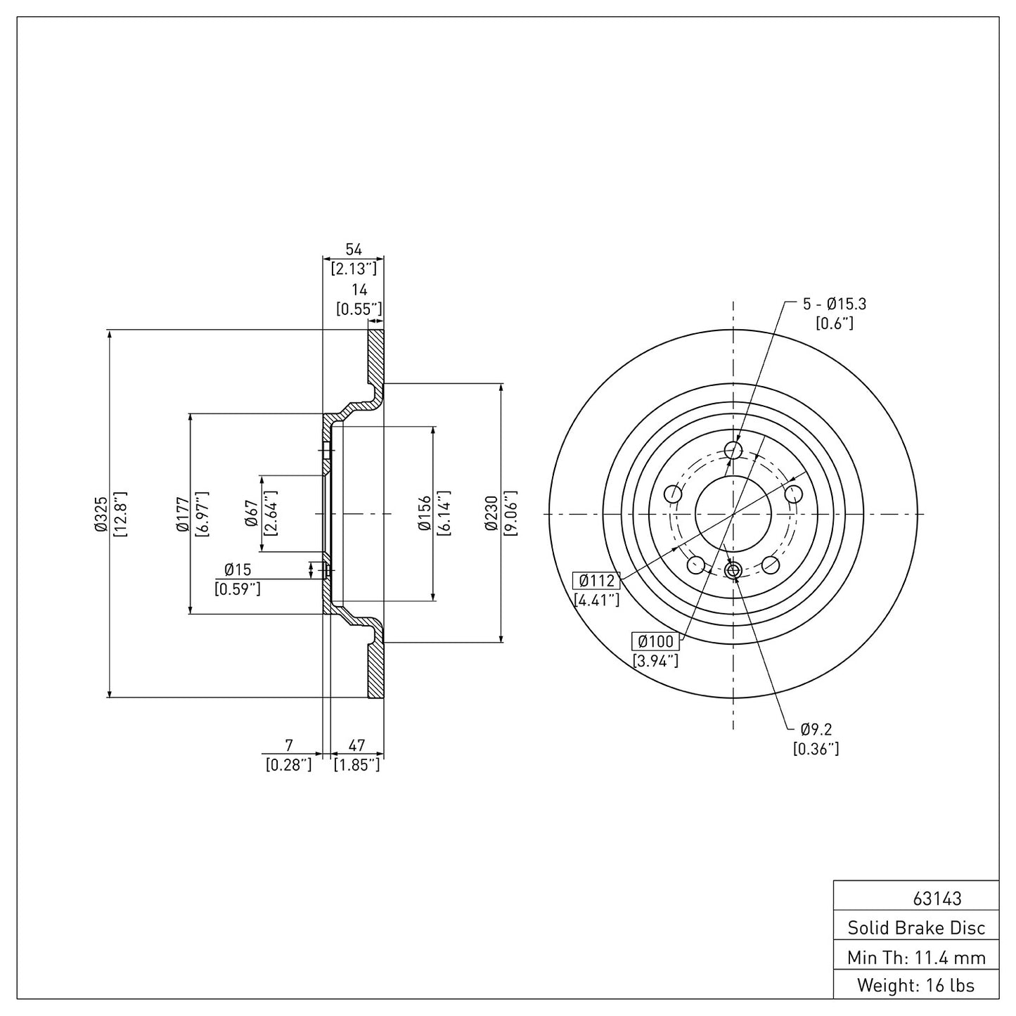 Dynamic Friction Company Disc Brake Rotor 600-63143