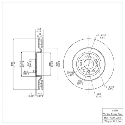 Dynamic Friction Company Disc Brake Rotor 600-63146