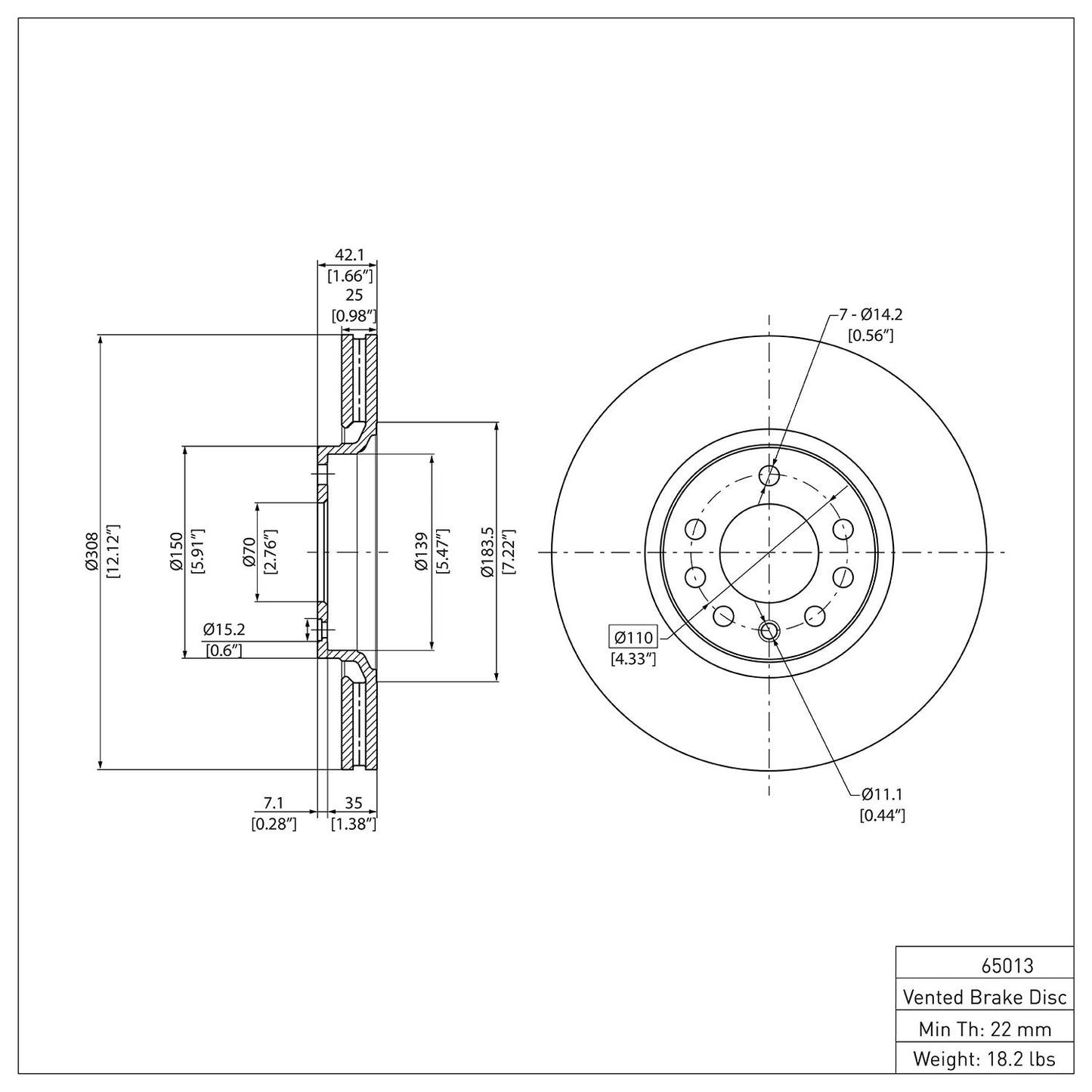 Dynamic Friction Company Disc Brake Rotor 600-65013