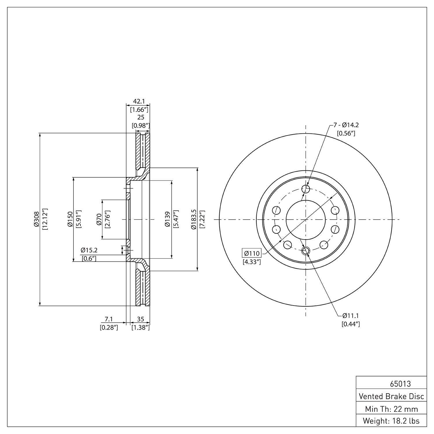 Dynamic Friction Company Disc Brake Rotor 600-65013