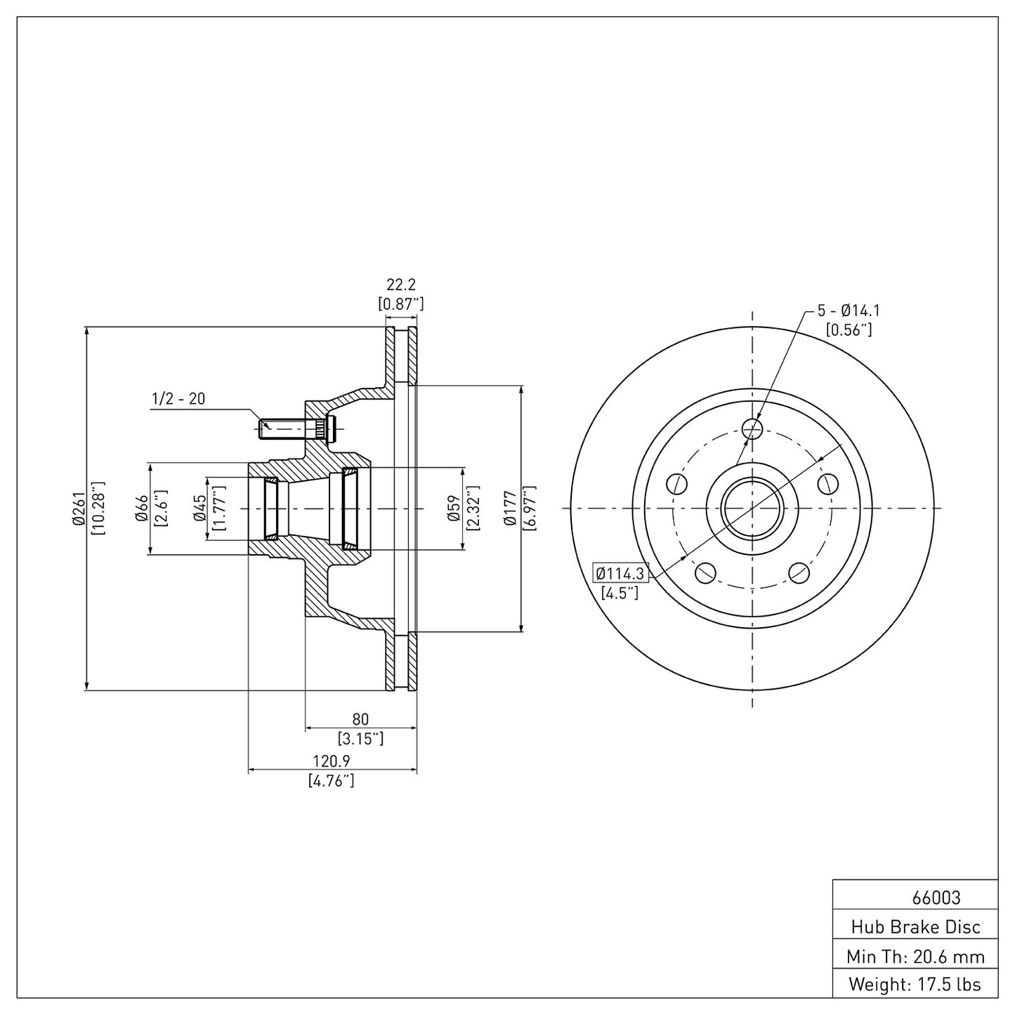Dynamic Friction Company Disc Brake Rotor 600-66003