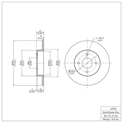 Dynamic Friction Company Disc Brake Rotor 600-67015