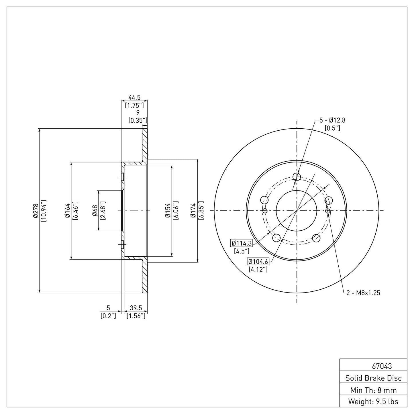 Dynamic Friction Company Disc Brake Rotor 600-67043