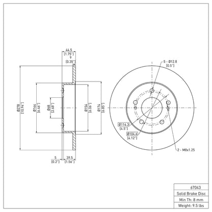 Dynamic Friction Company Disc Brake Rotor 600-67043