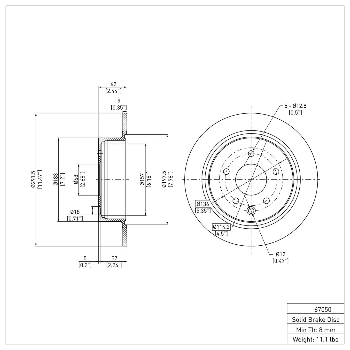 Dynamic Friction Company Disc Brake Rotor 600-67050