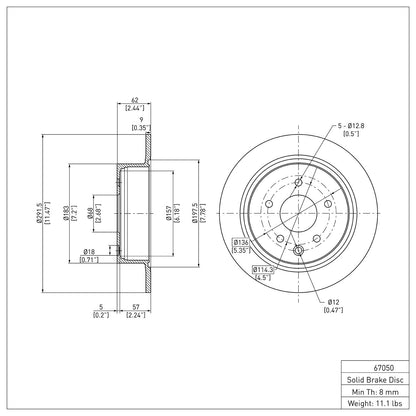 Dynamic Friction Company Disc Brake Rotor 600-67050