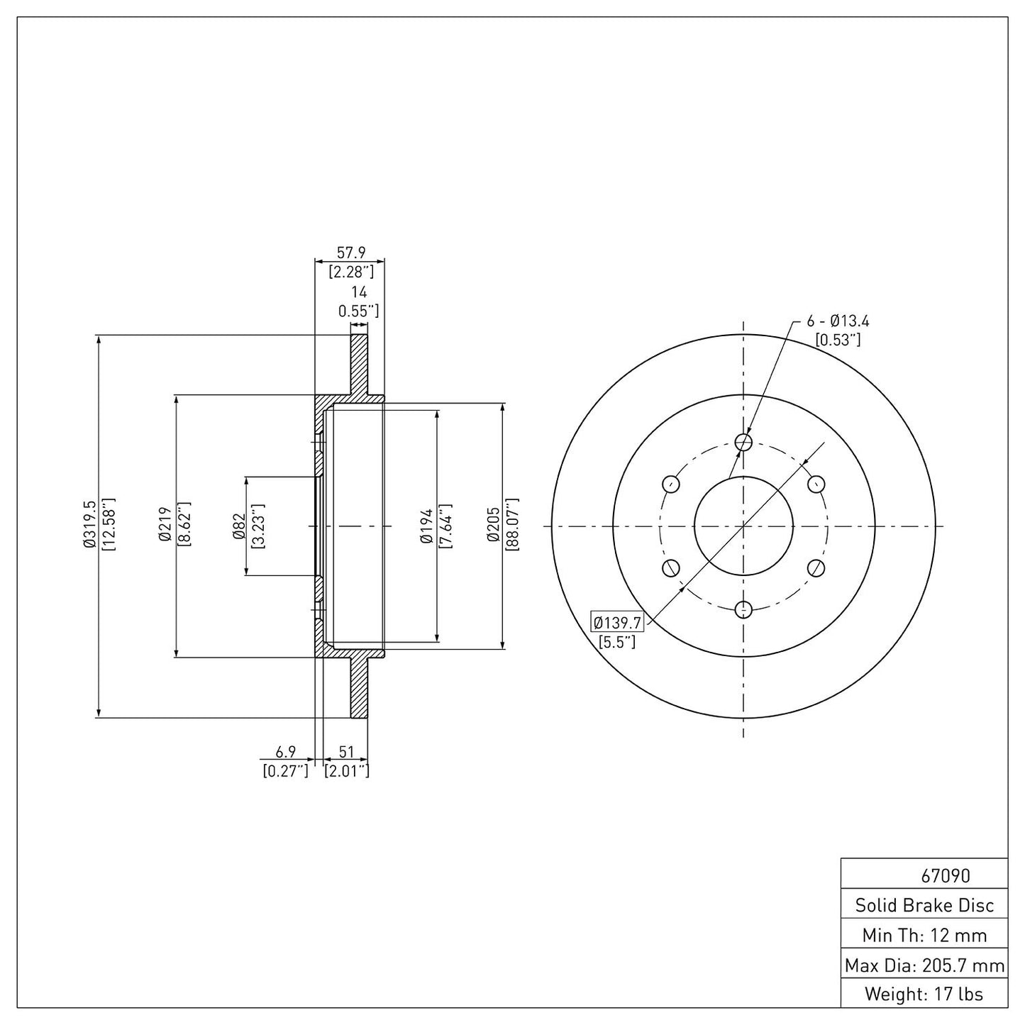 Dynamic Friction Company Disc Brake Rotor 600-67090