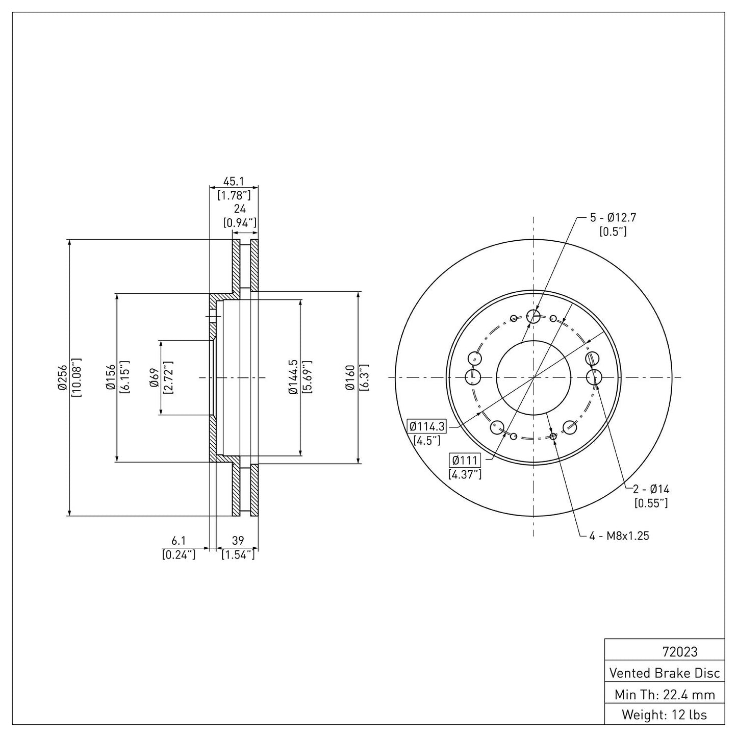 Dynamic Friction Company Disc Brake Rotor 600-72023