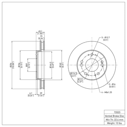 Dynamic Friction Company Disc Brake Rotor 600-72023