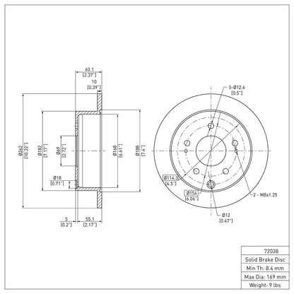 Dynamic Friction Company Disc Brake Rotor 600-72038