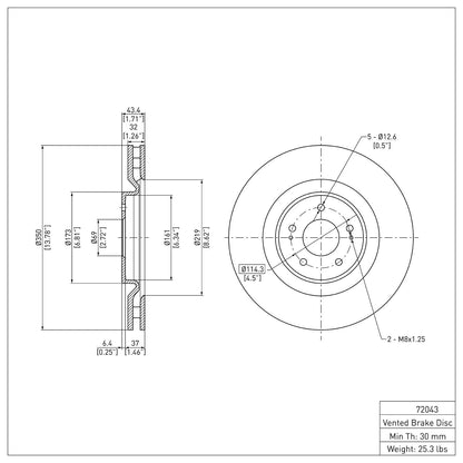 Dynamic Friction Company Disc Brake Rotor 600-72043