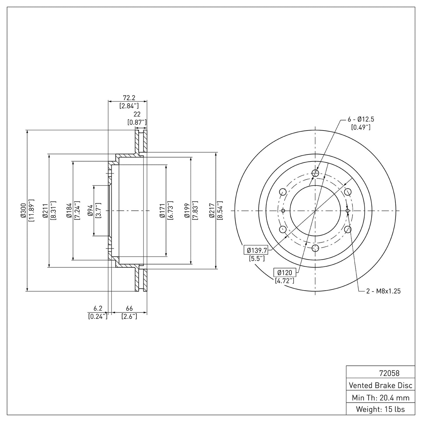 Dynamic Friction Company Disc Brake Rotor 600-72058