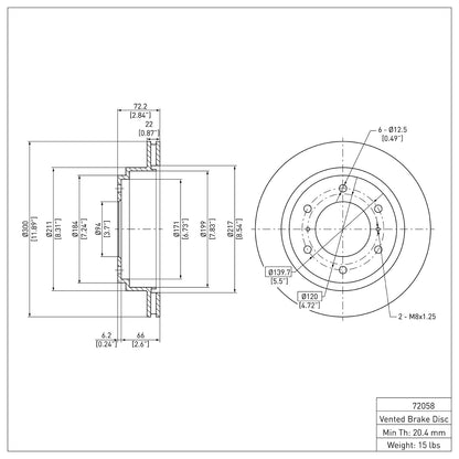 Dynamic Friction Company Disc Brake Rotor 600-72058