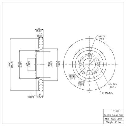 Dynamic Friction Company Disc Brake Rotor 600-72059