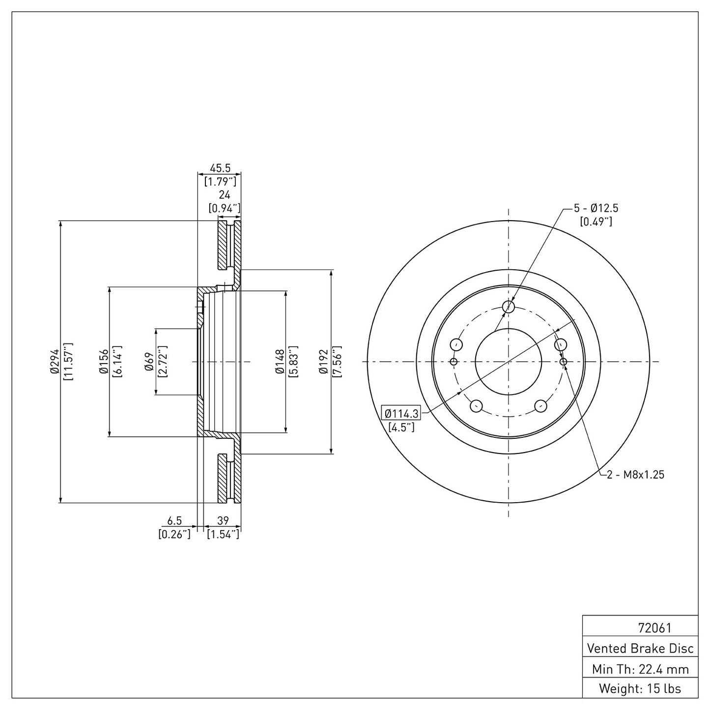Dynamic Friction Company Disc Brake Rotor 600-72061