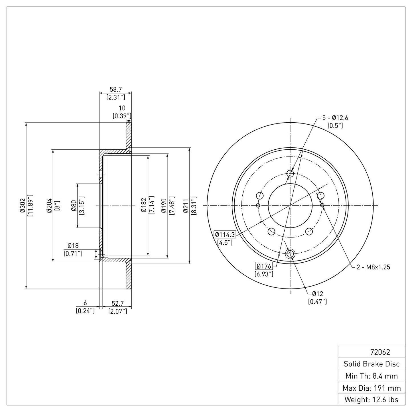 Dynamic Friction Company Disc Brake Rotor 600-72062