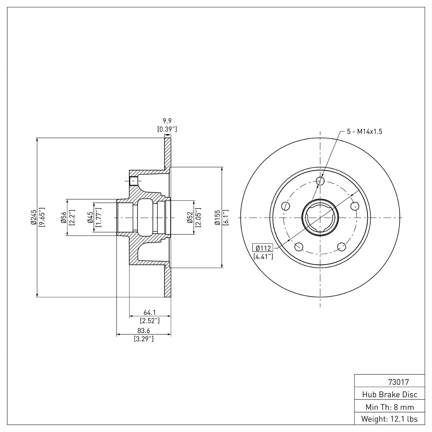 Dynamic Friction Company Disc Brake Rotor 600-73017