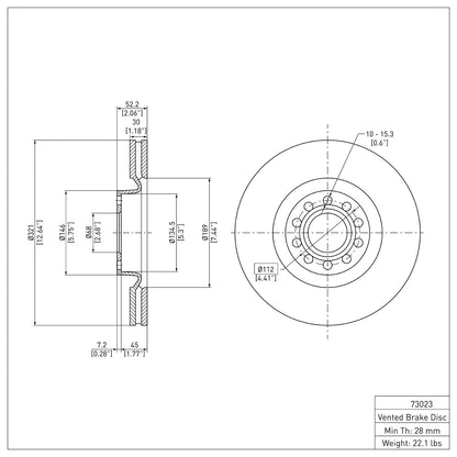 Dynamic Friction Company Disc Brake Rotor 600-73023