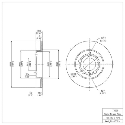 Dynamic Friction Company Disc Brake Rotor 600-73025