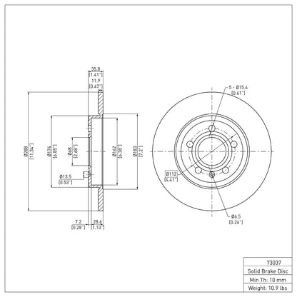 Dynamic Friction Company Disc Brake Rotor 600-73037