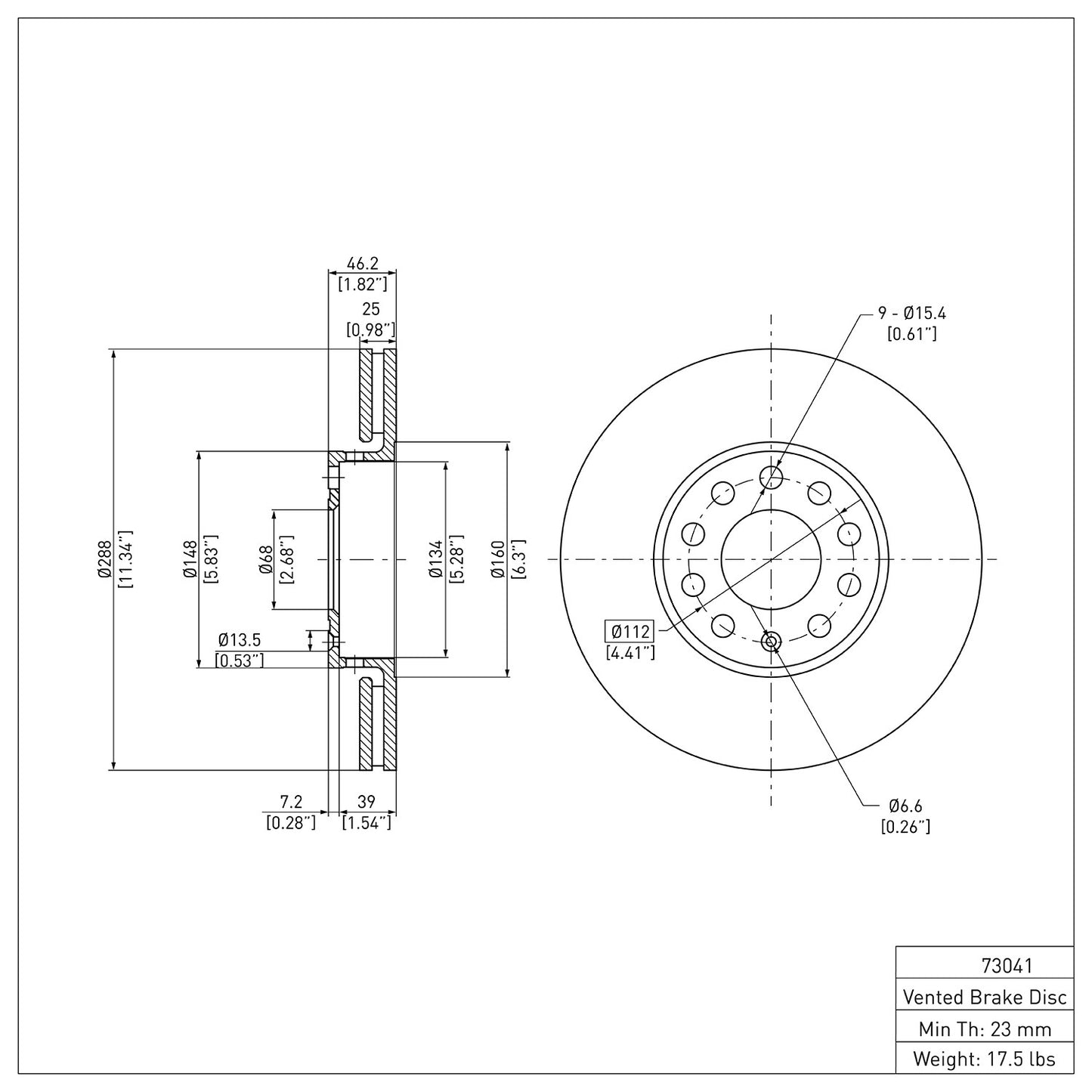 Dynamic Friction Company Disc Brake Rotor 600-73041