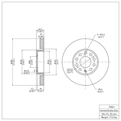 Dynamic Friction Company Disc Brake Rotor 600-73041