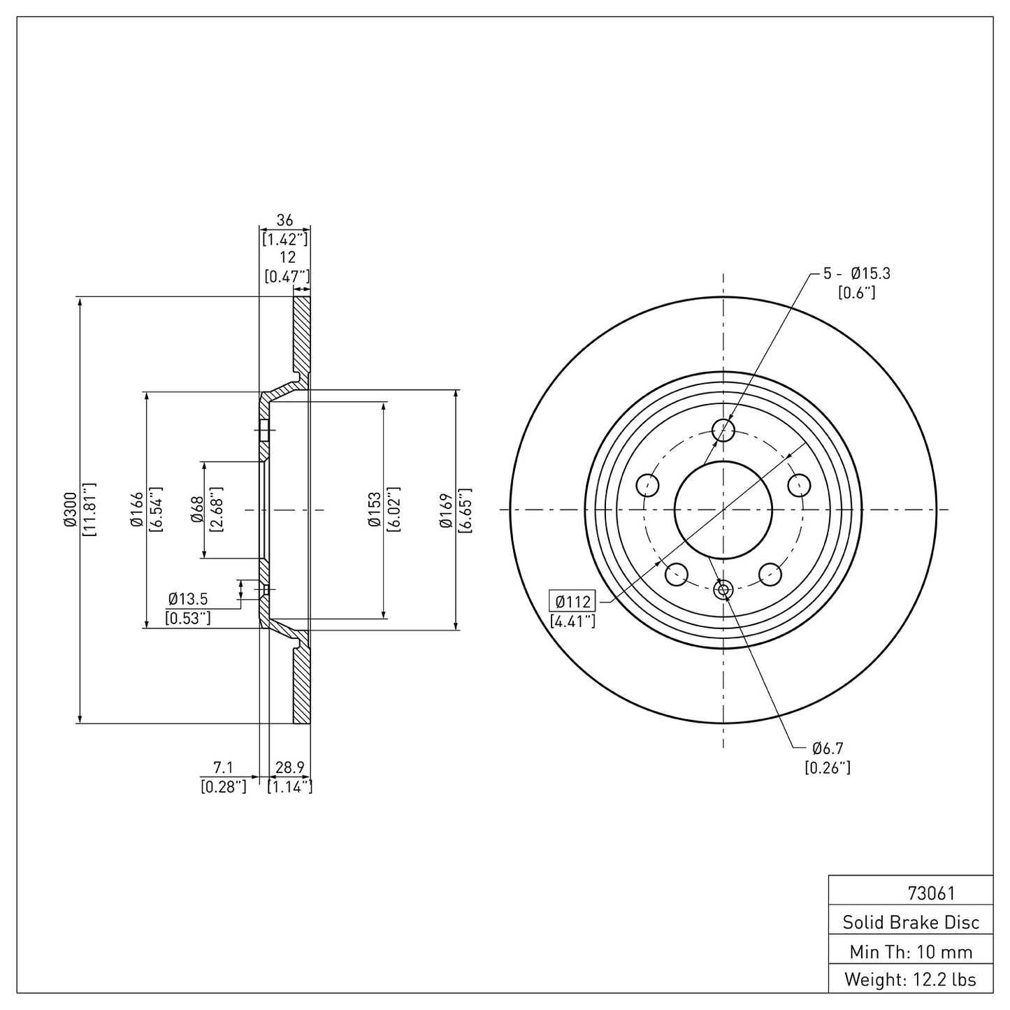 Dynamic Friction Company Disc Brake Rotor 600-73061