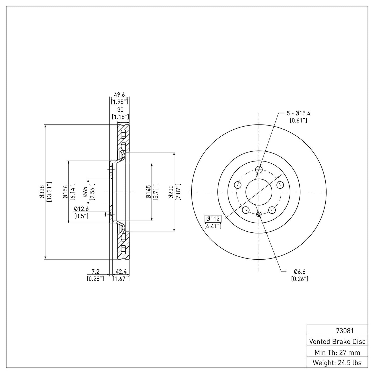 Dynamic Friction Company Disc Brake Rotor 600-73081