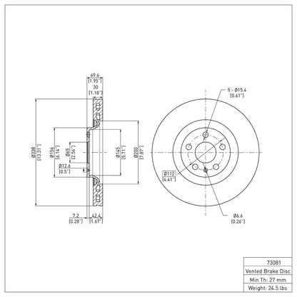 Dynamic Friction Company Disc Brake Rotor 600-73081