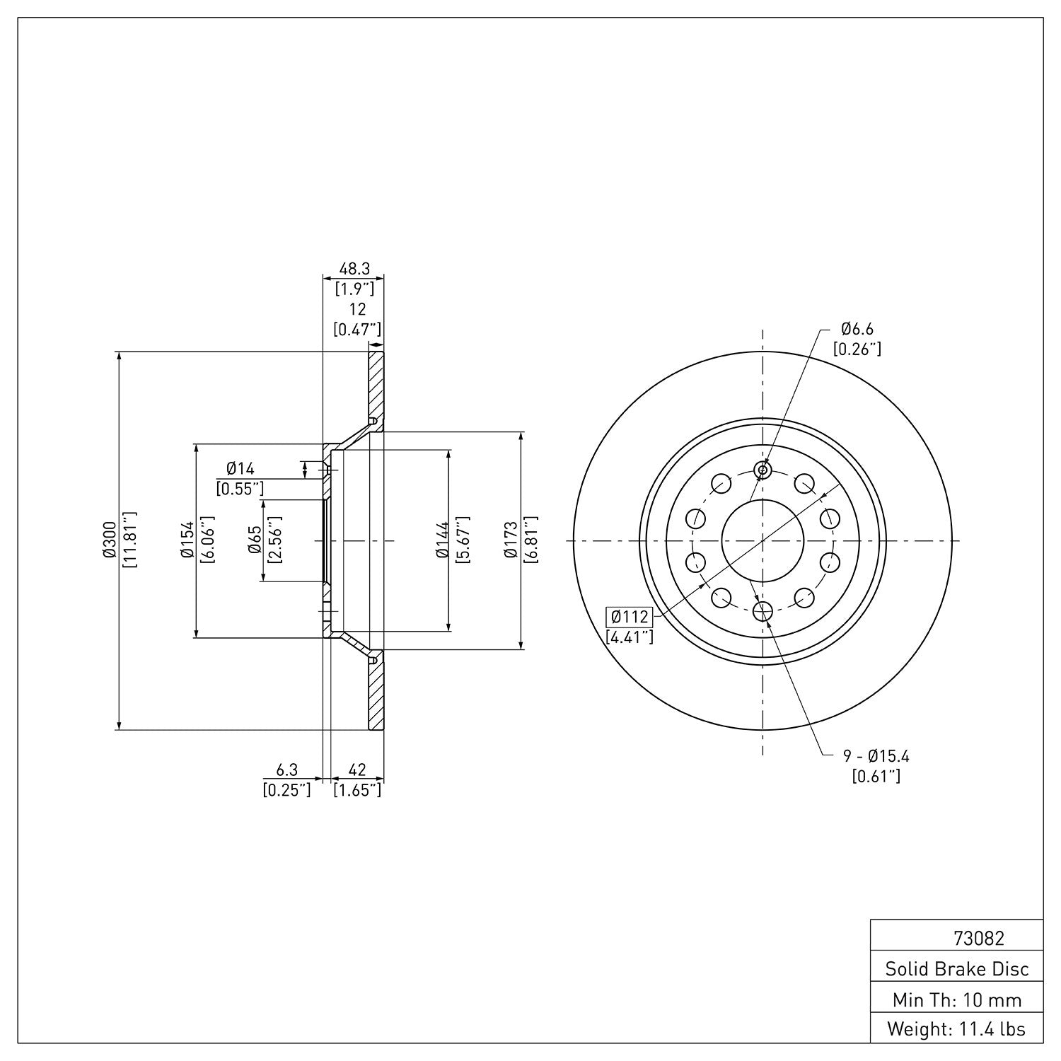 Dynamic Friction Company Disc Brake Rotor 600-73082