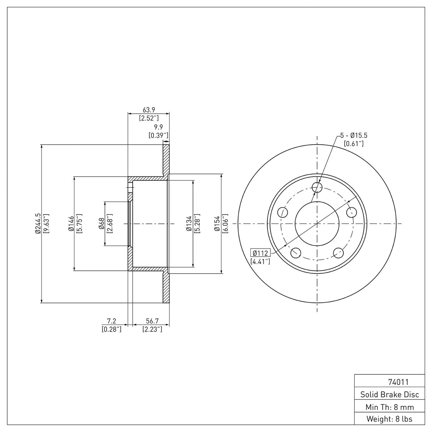 Dynamic Friction Company Disc Brake Rotor 600-74011