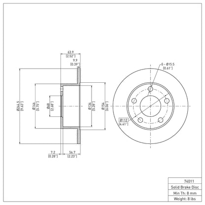 Dynamic Friction Company Disc Brake Rotor 600-74011