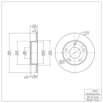 Dynamic Friction Company Disc Brake Rotor 600-74014